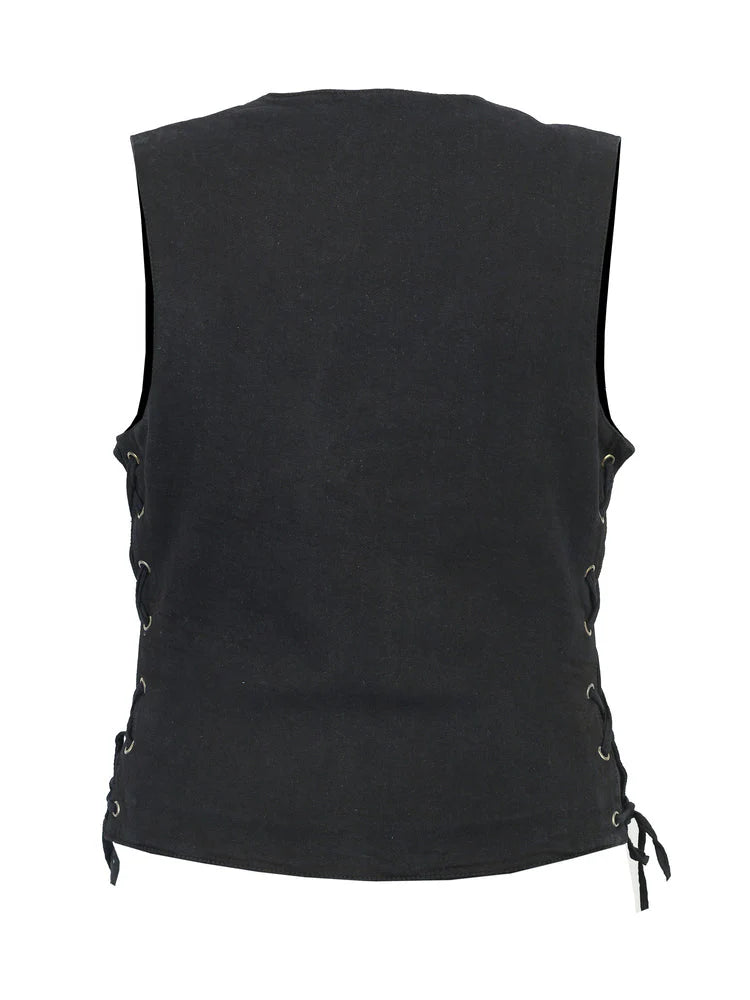 Black Denim Vest Womens