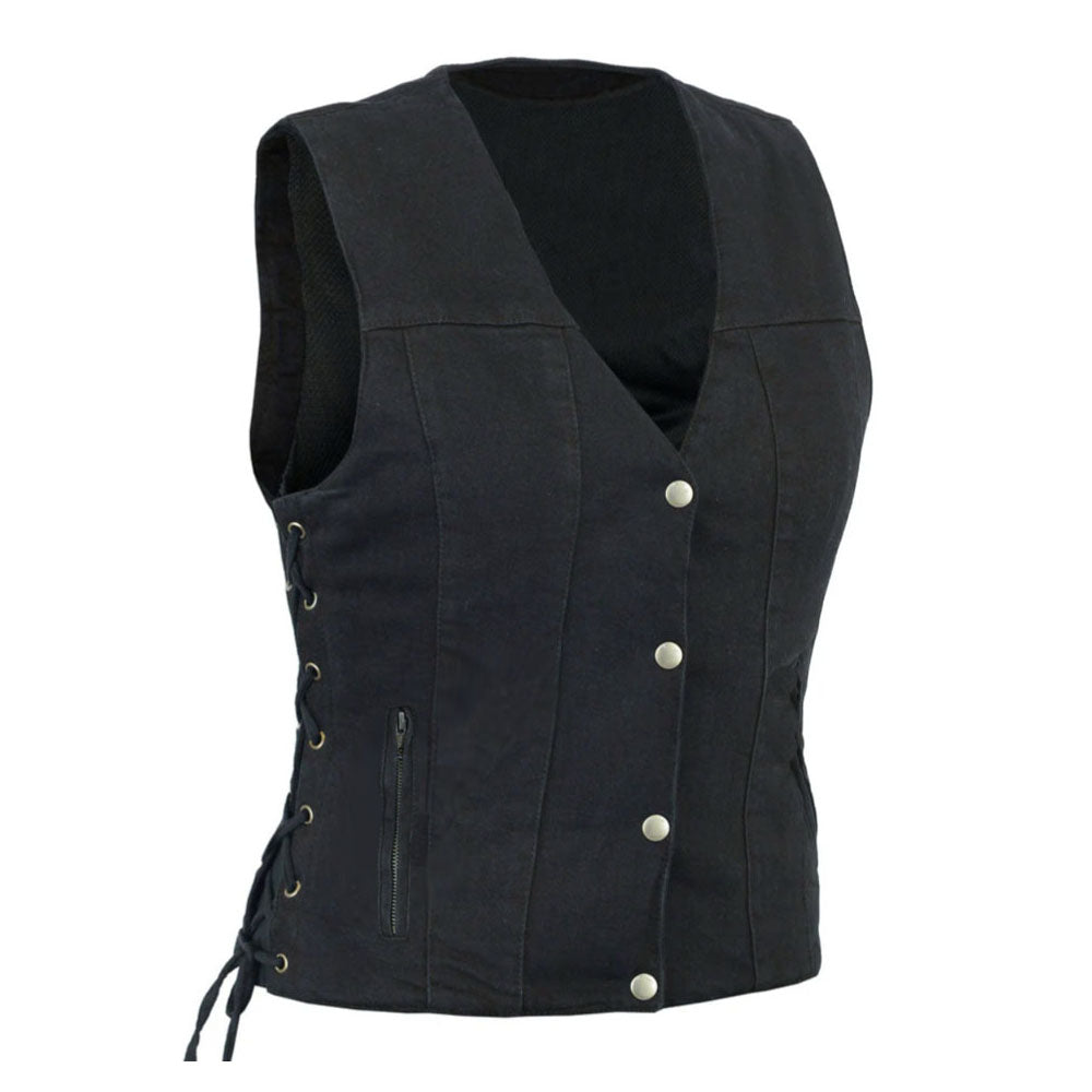 Black Denim Vest Womens