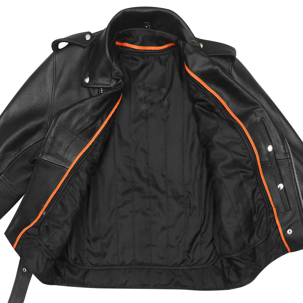 Men's Premium Classic Motorcycle Black Leather Jacket
