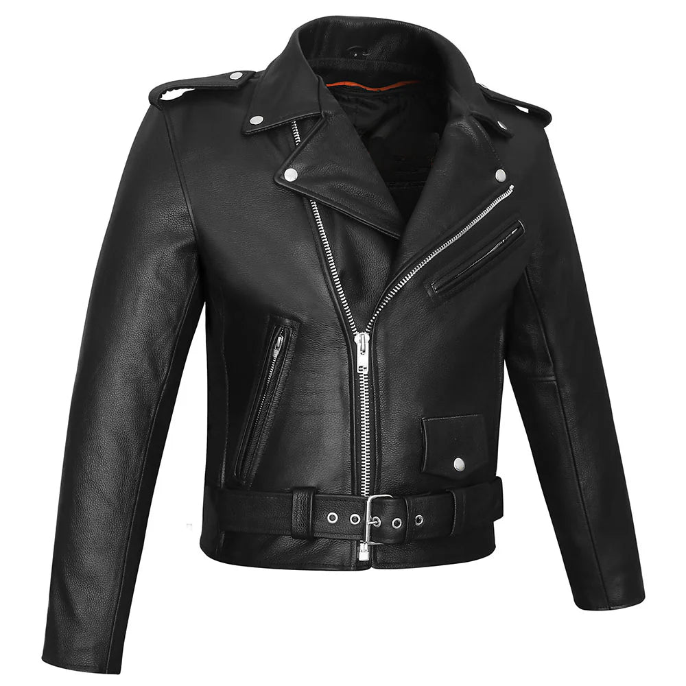 Men's Premium Classic Motorcycle Black Leather Jacket
