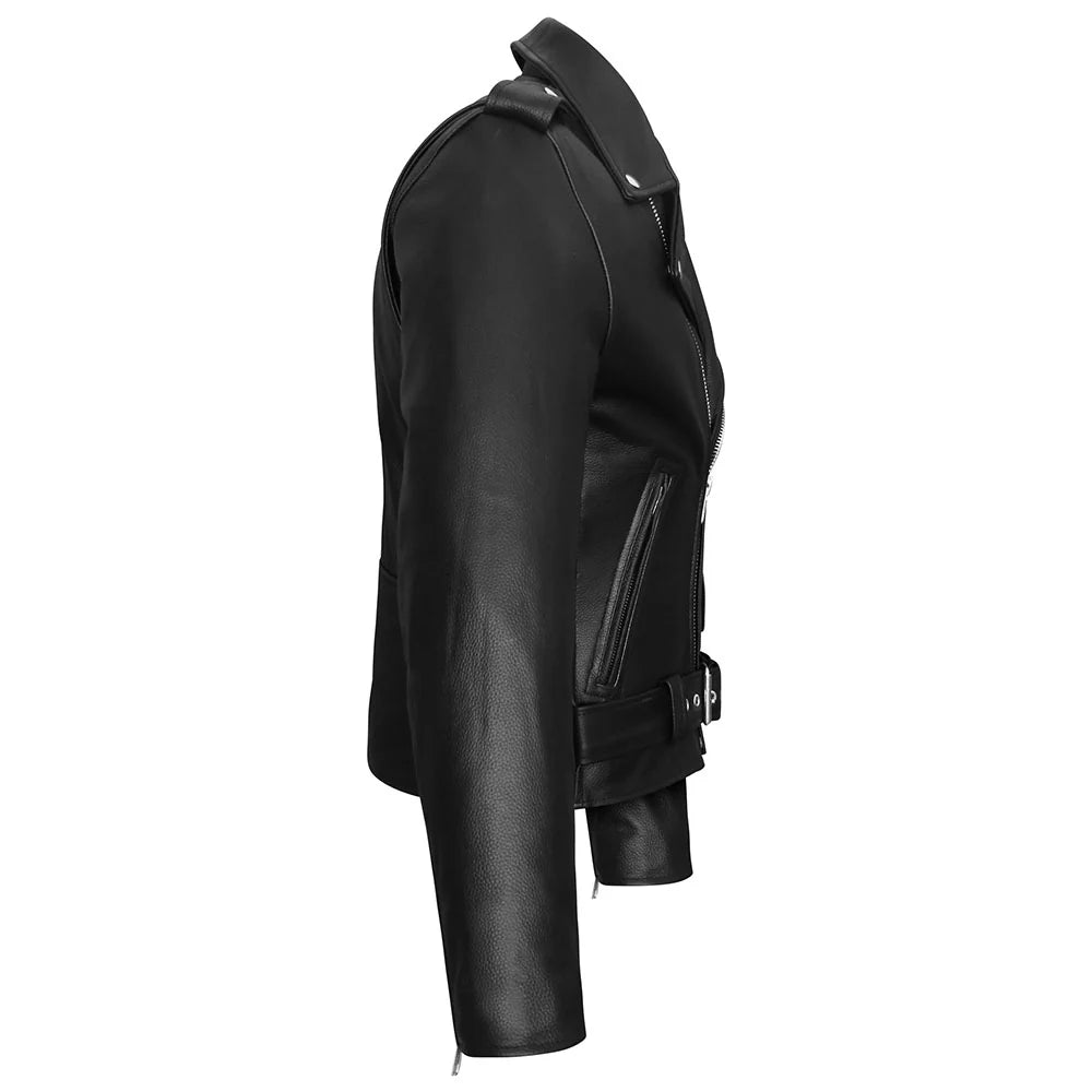 Men's Premium Classic Motorcycle Black Leather Jacket