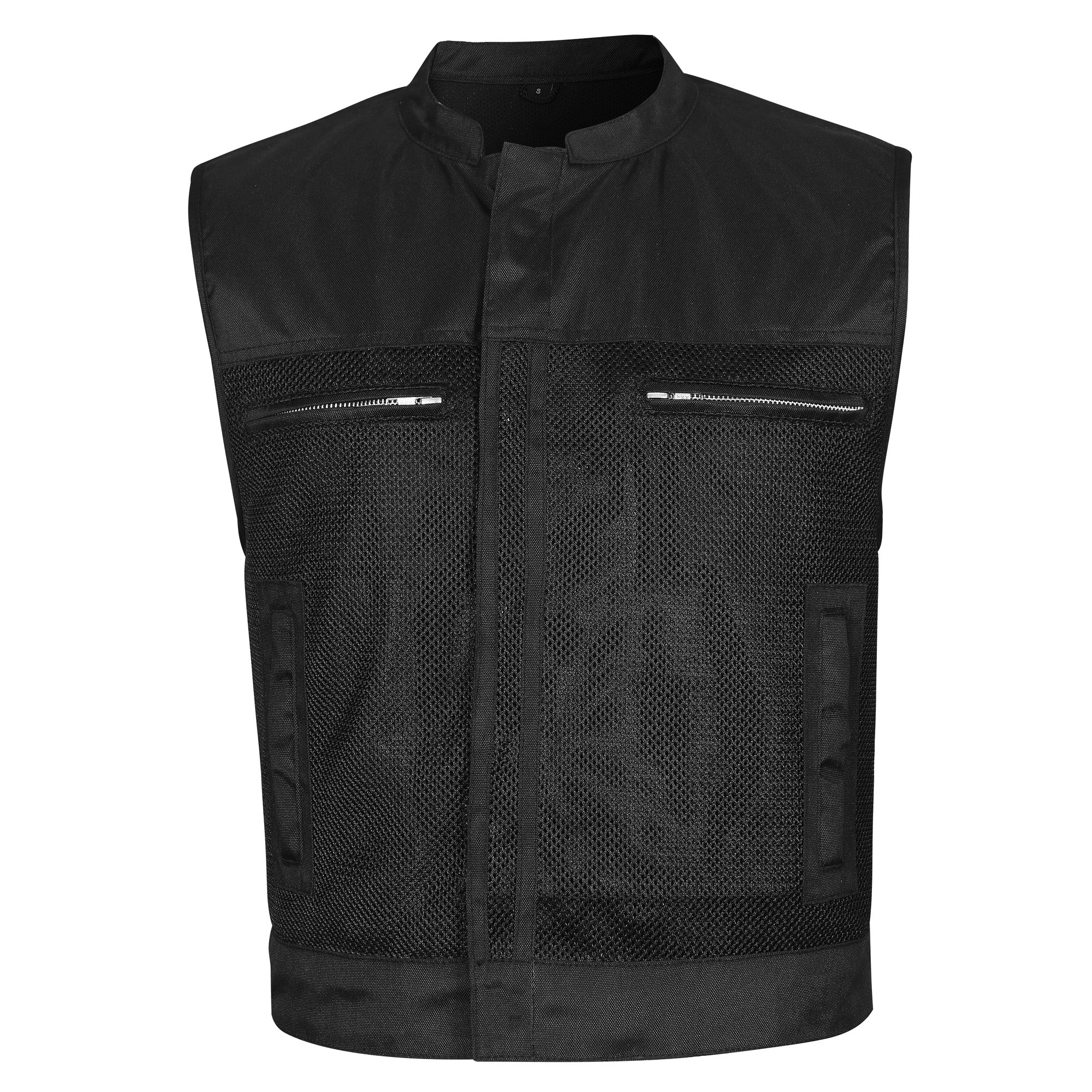 Motorcycle Leather Mesh Club Vest