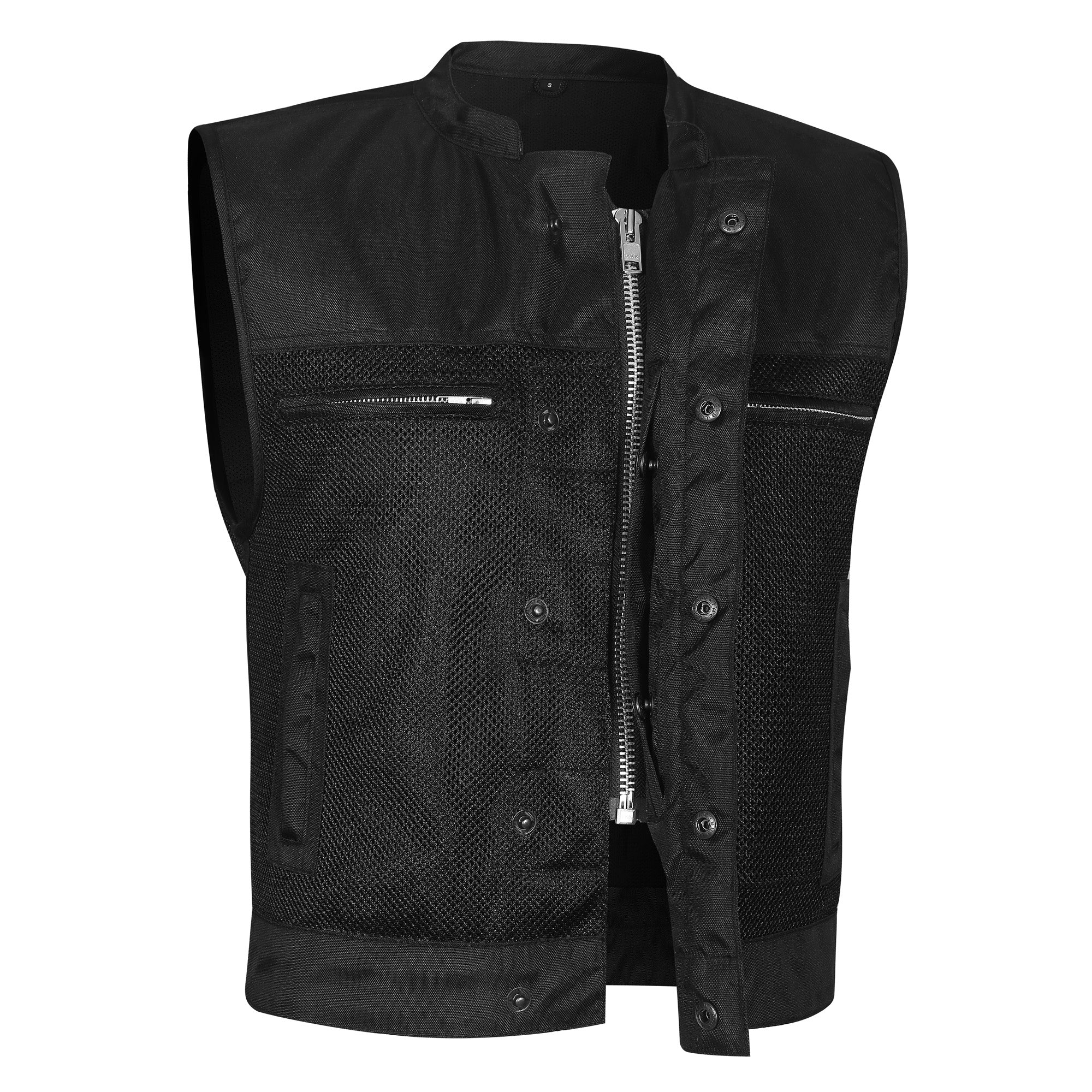 Motorcycle Leather Mesh Club Vest