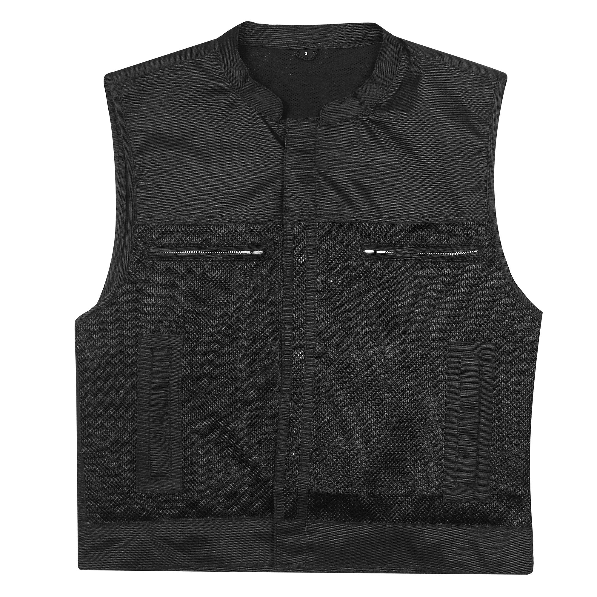 Motorcycle Leather Mesh Club Vest