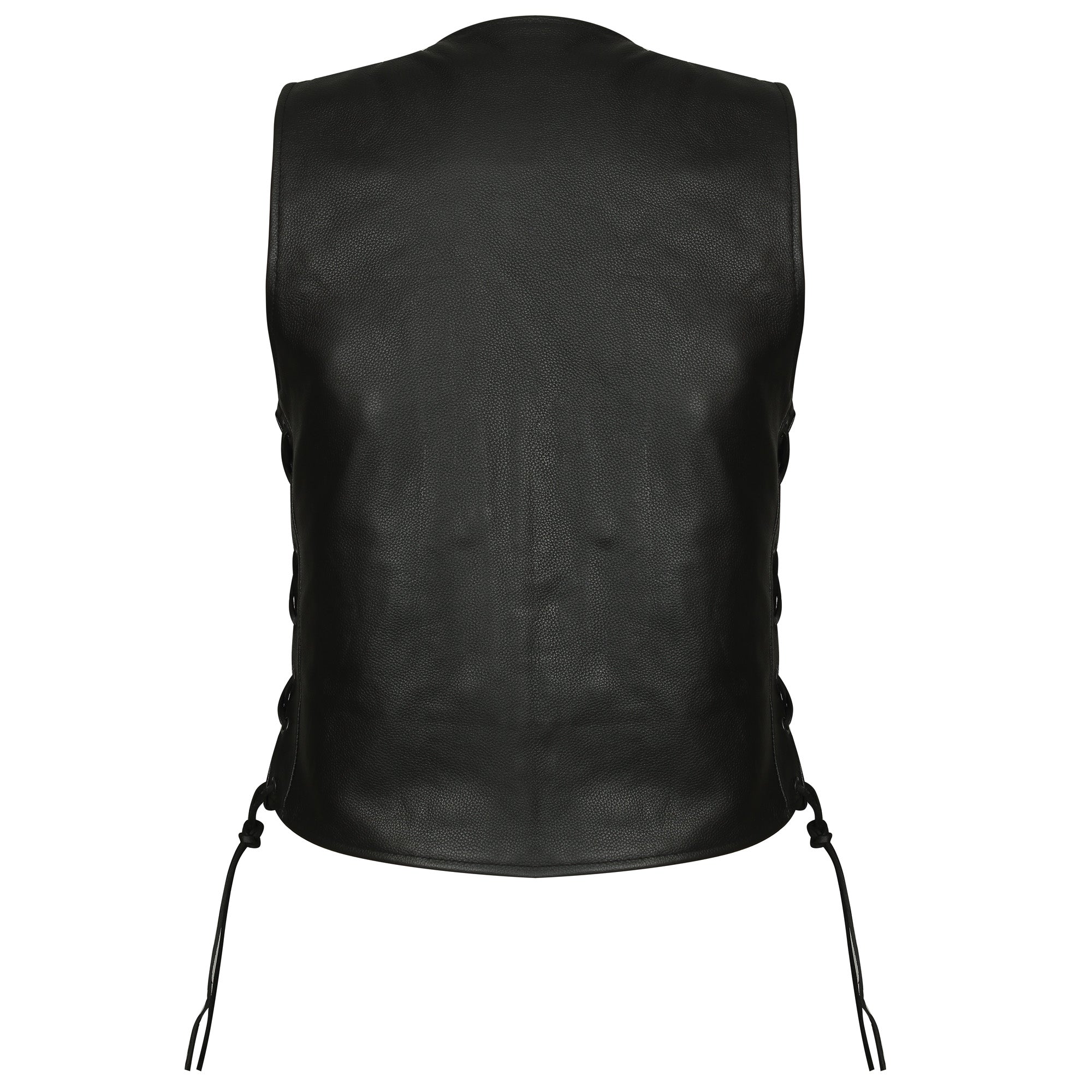 Leather Motorcycle Vest​ Side Laces