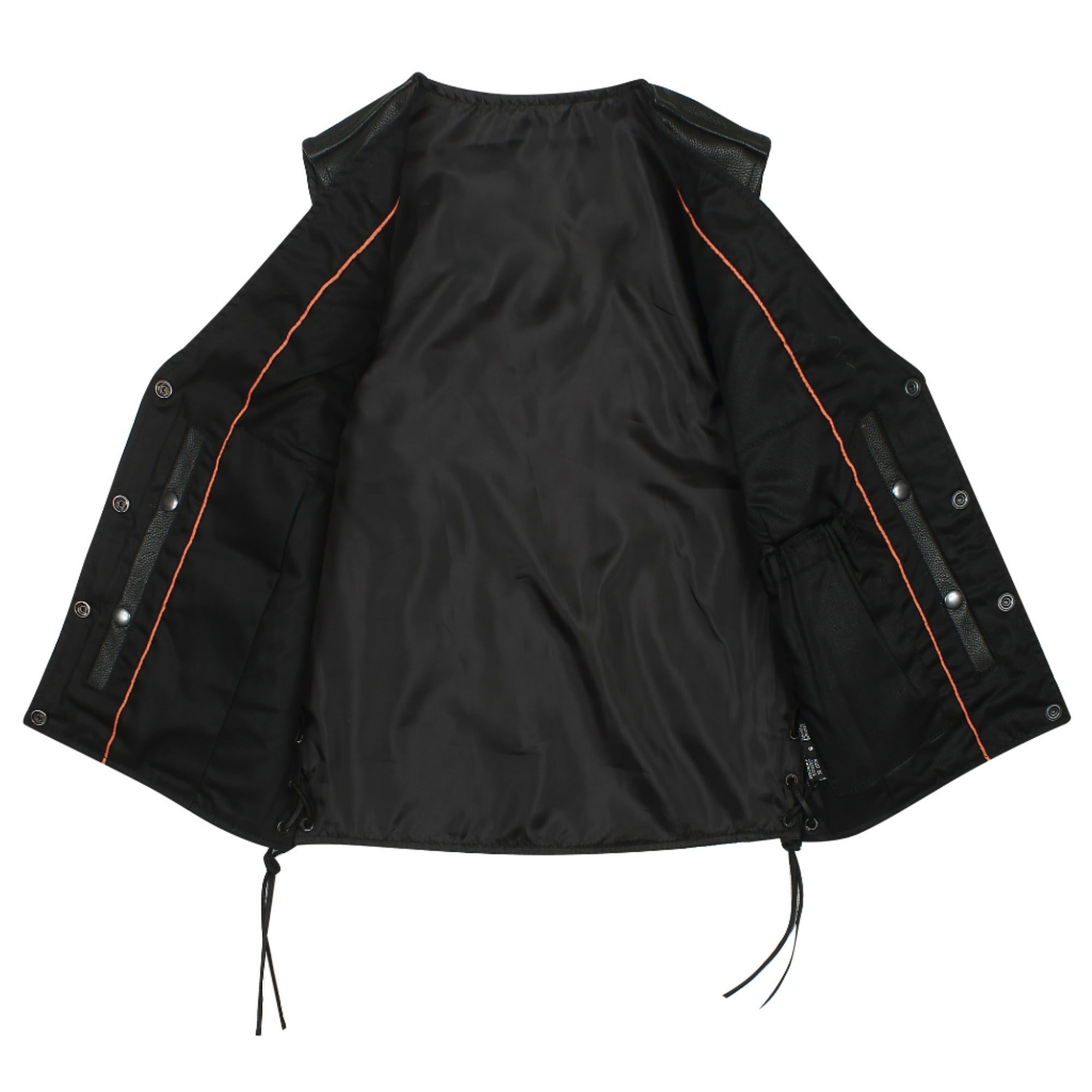 Leather Motorcycle Vest​ Side Laces